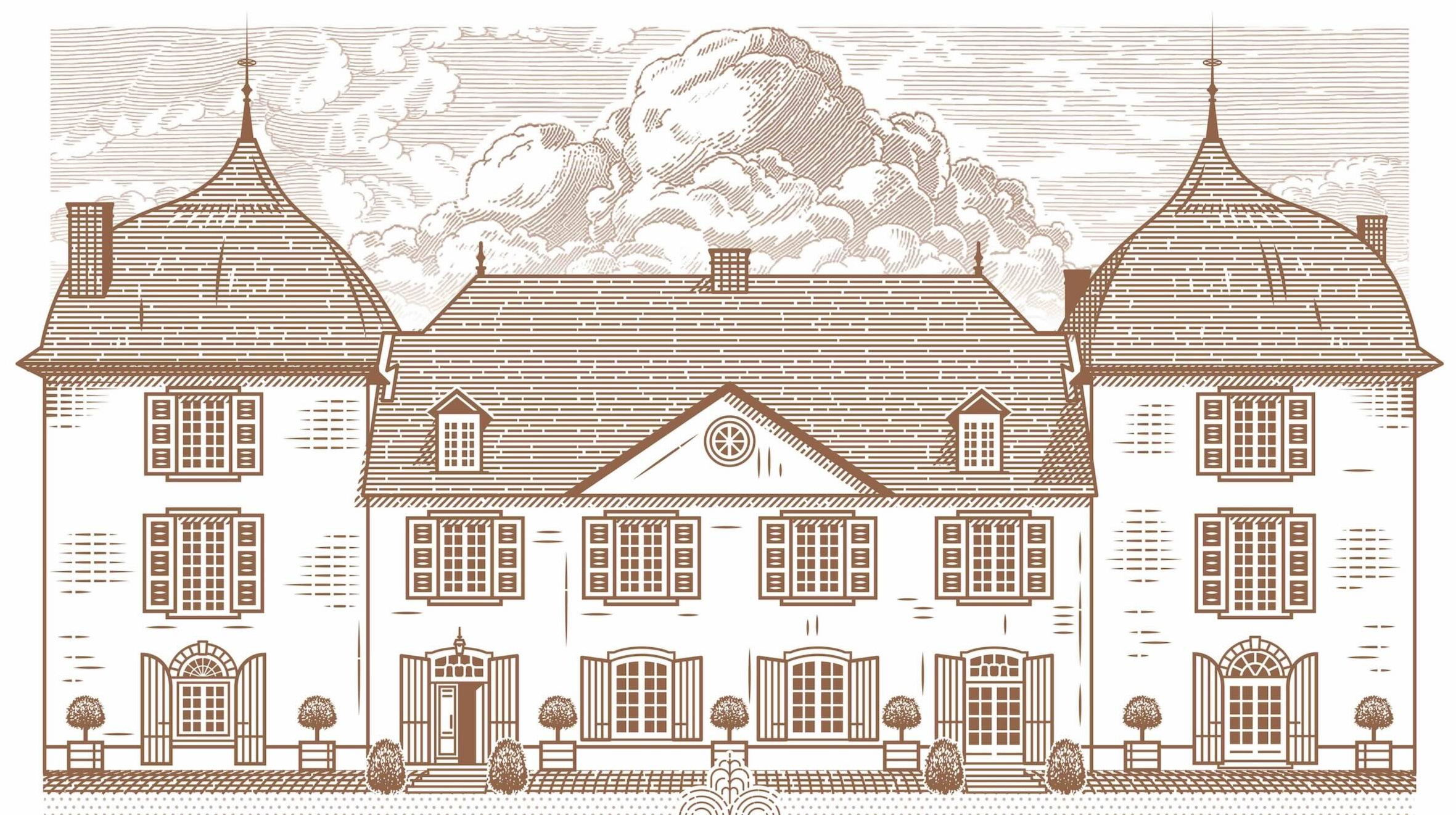 The Château de Roche façade, front of the wine label