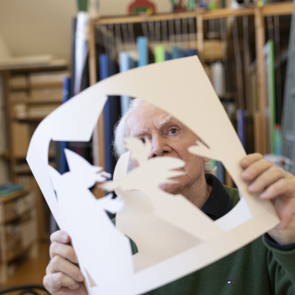 René Myrha dans son atelier